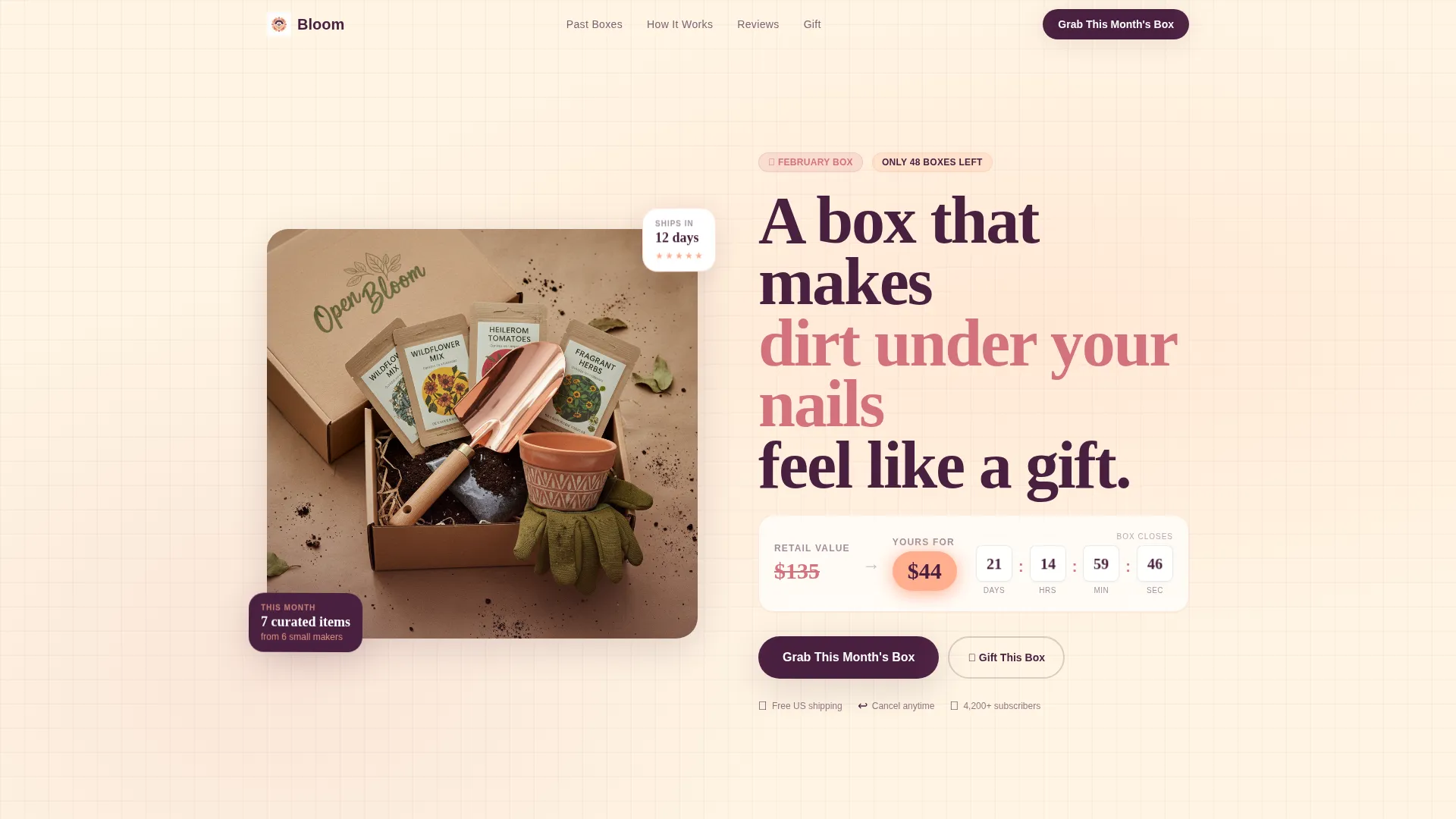 Garden Subscription Box Landing Page Template