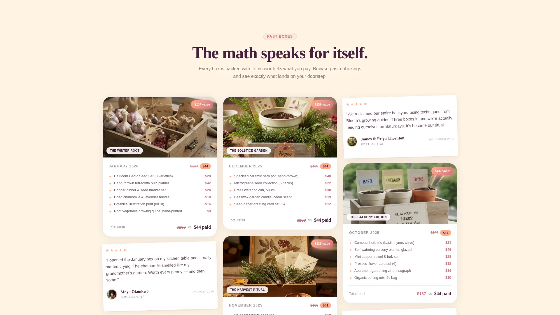 Garden Subscription Box Landing Page Template