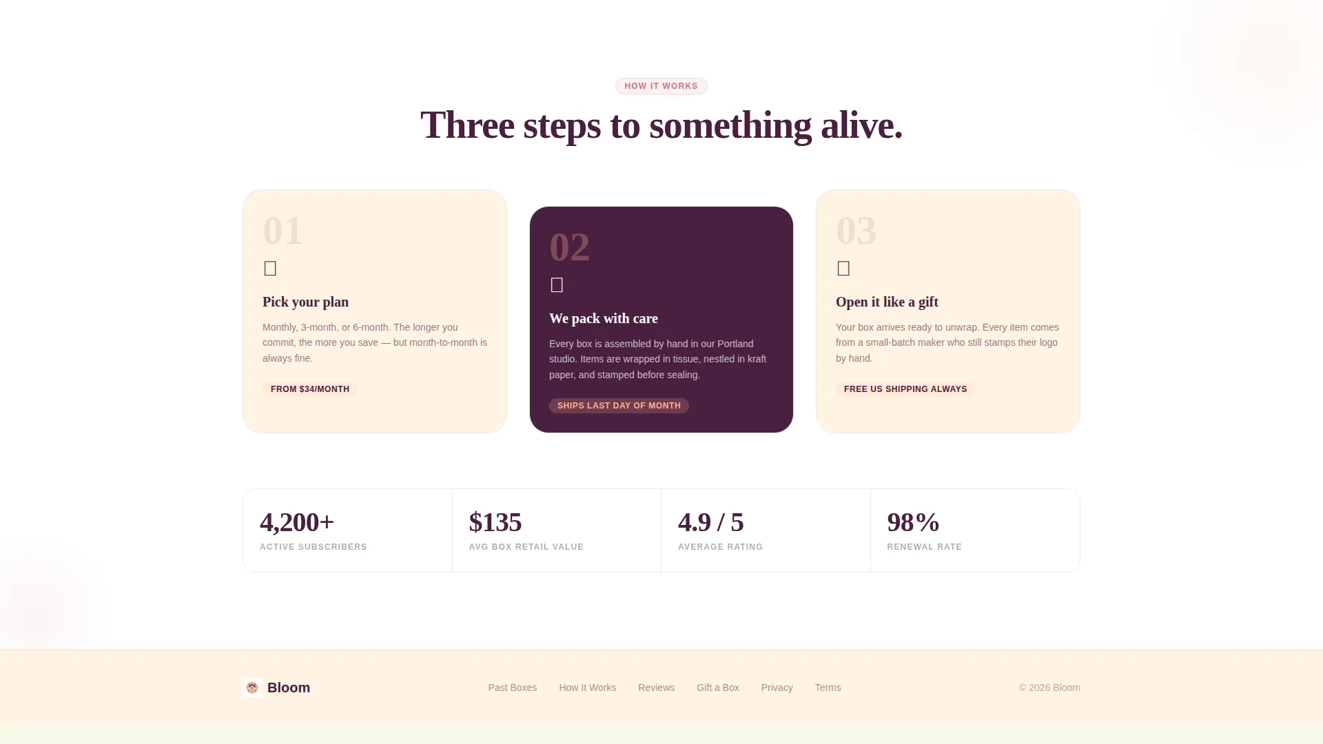 Garden Subscription Box Landing Page Template