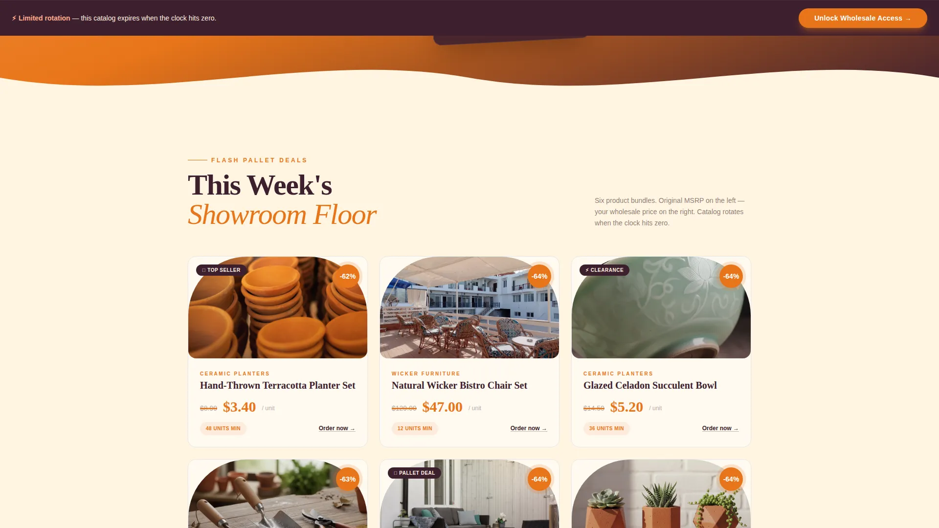 Wholesale Home & Garden Landing Page Template