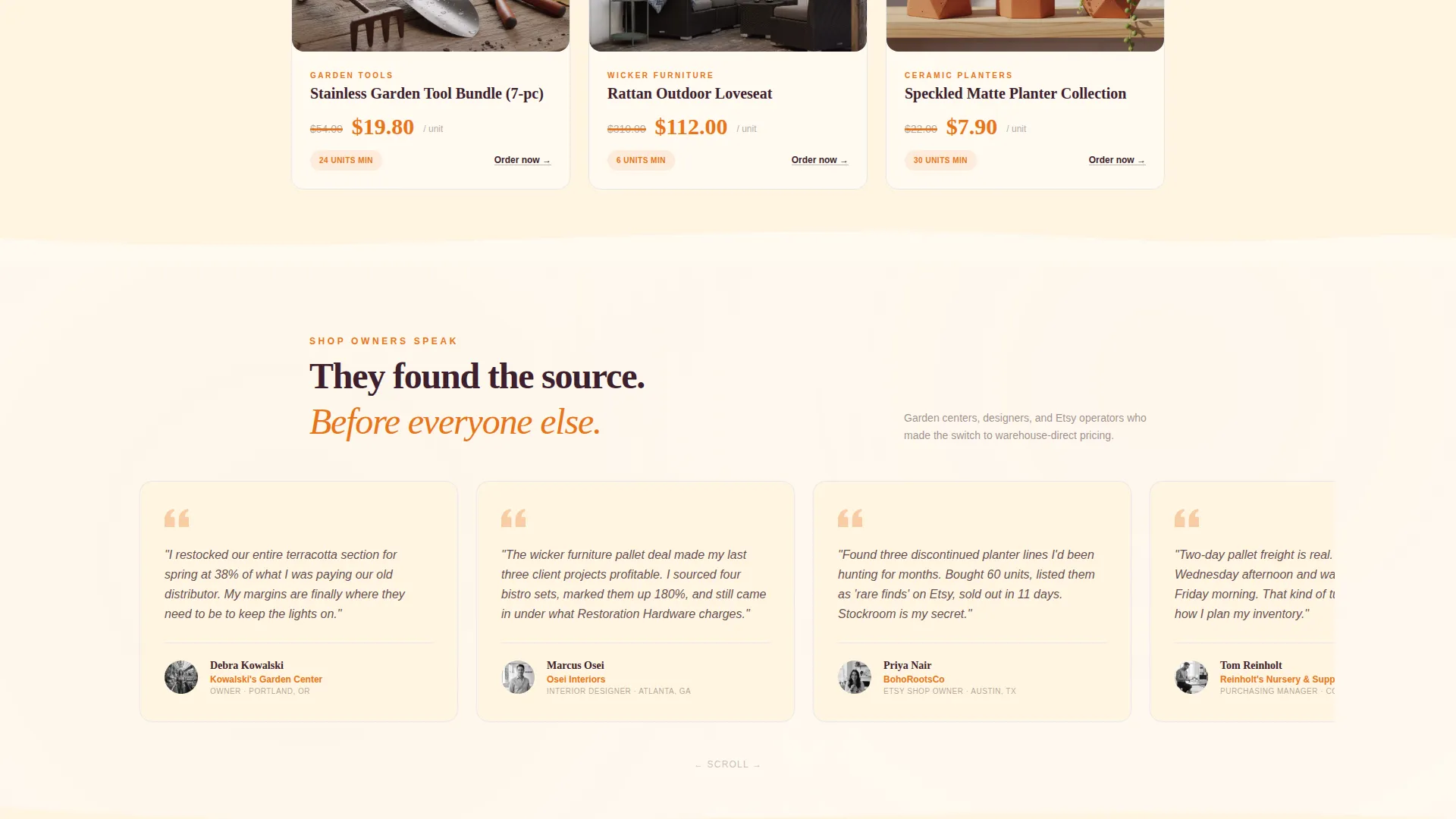 Wholesale Home & Garden Landing Page Template