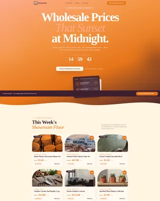 Wholesale Home & Garden Landing Page Template