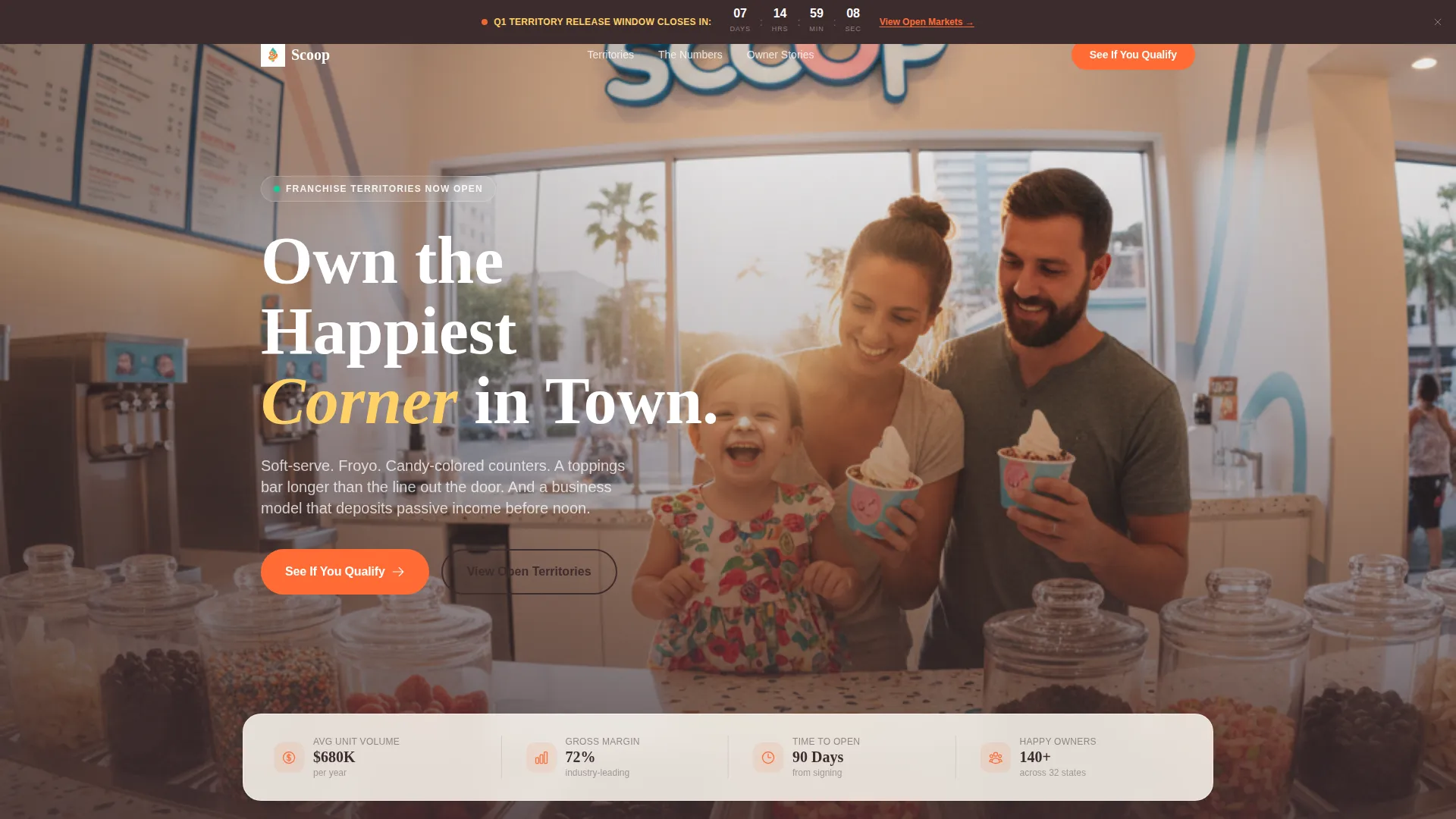 Frozen Yogurt Franchise Landing Page Template