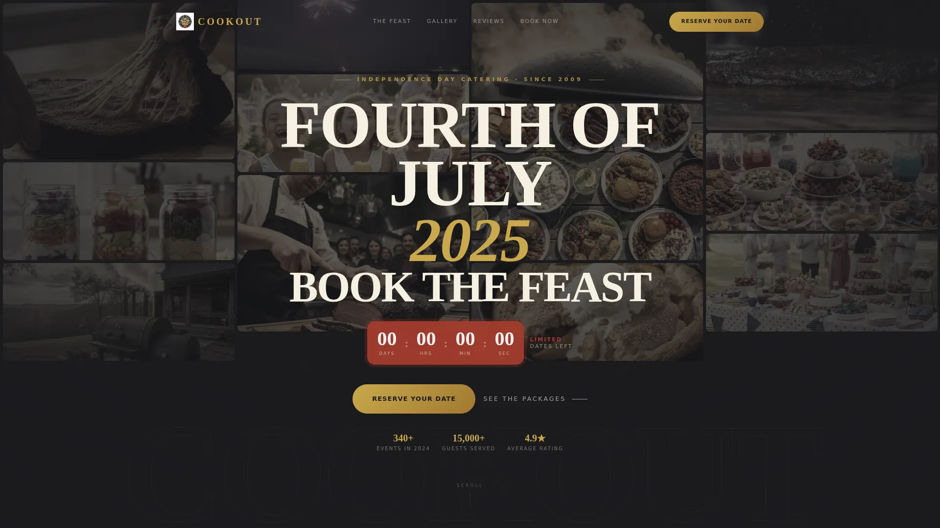 Fourth of July Catering Landing Page Template
