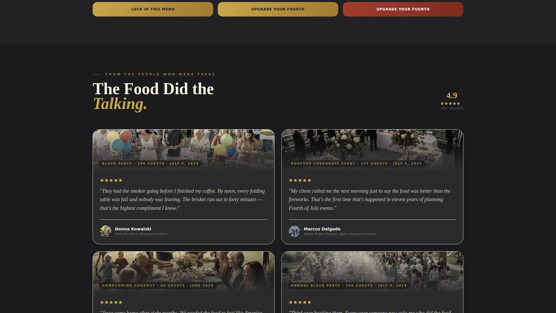 Fourth of July Catering Landing Page Template