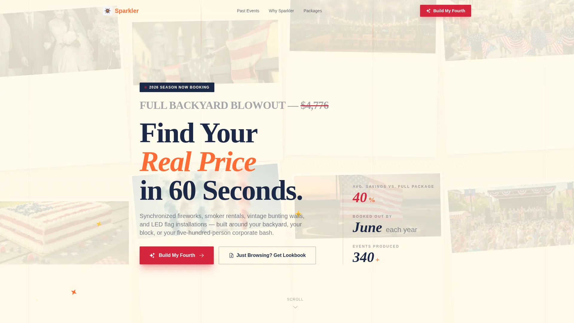 Bold Independence Day Event Planner Landing Page