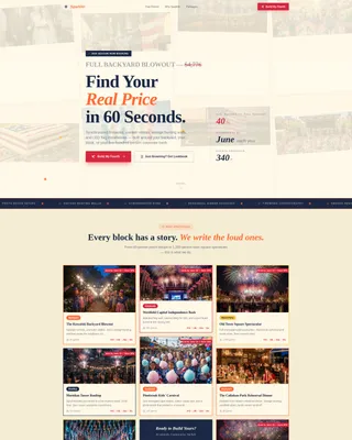 Bold Independence Day Event Planner Landing Page