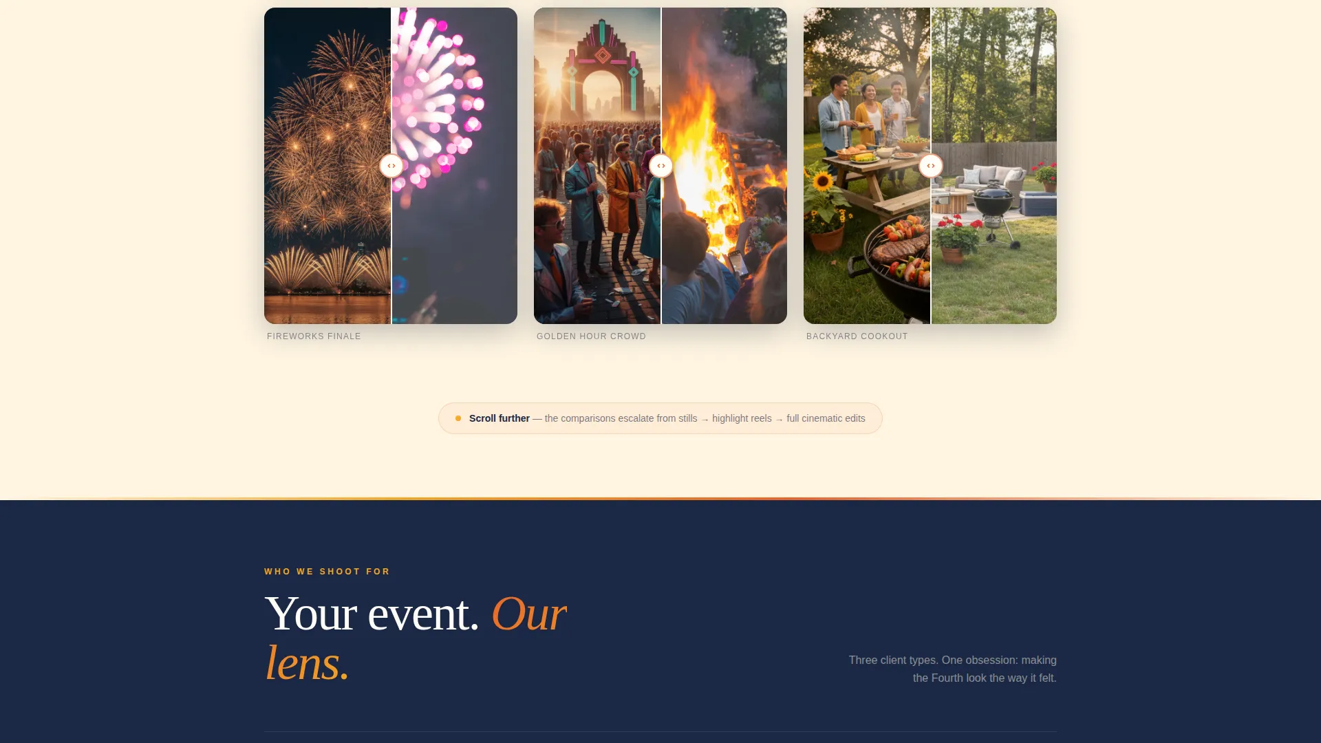 Fourth of July Photography Landing Page Template