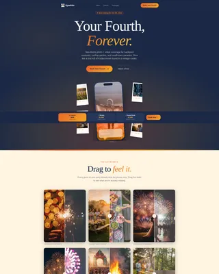 Fourth of July Photography Landing Page Template