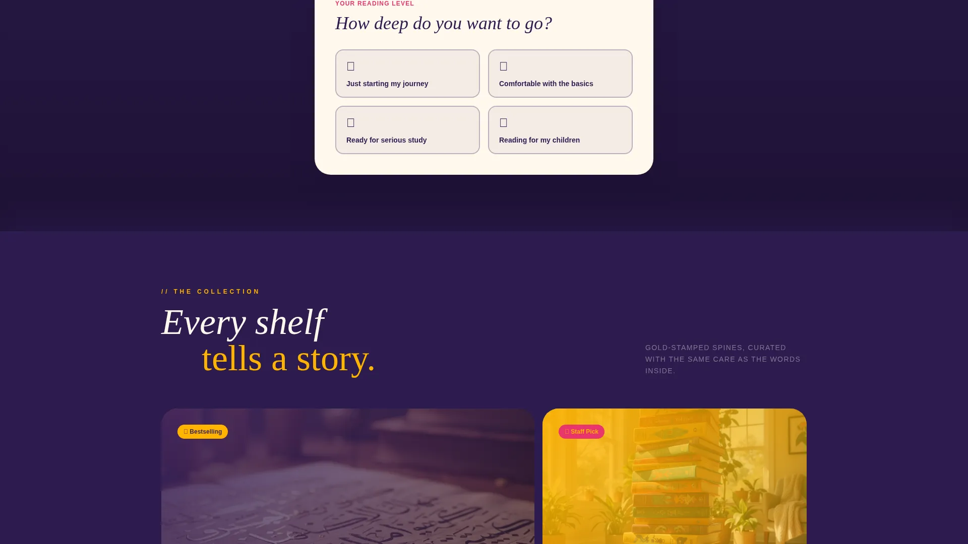 Islamic Bookstore Landing Page Template