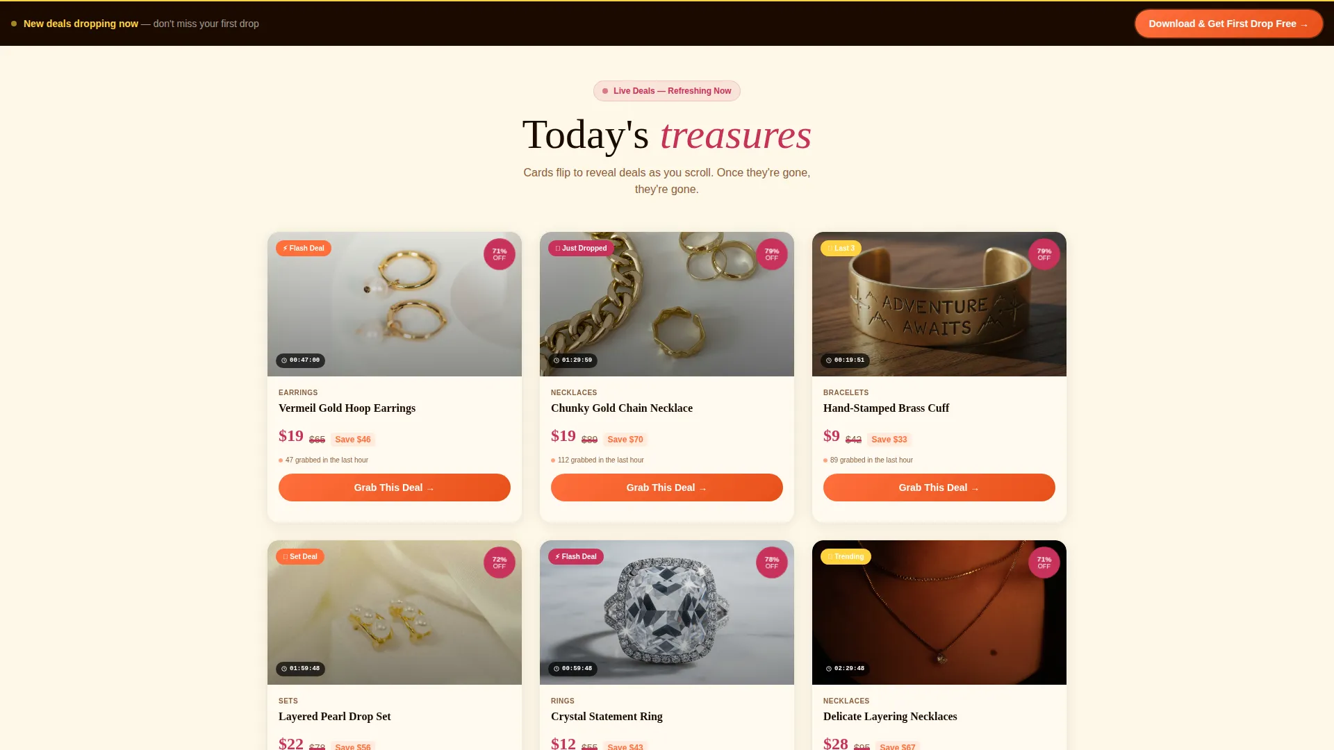 Jewelry Flash Sale Landing Page Template