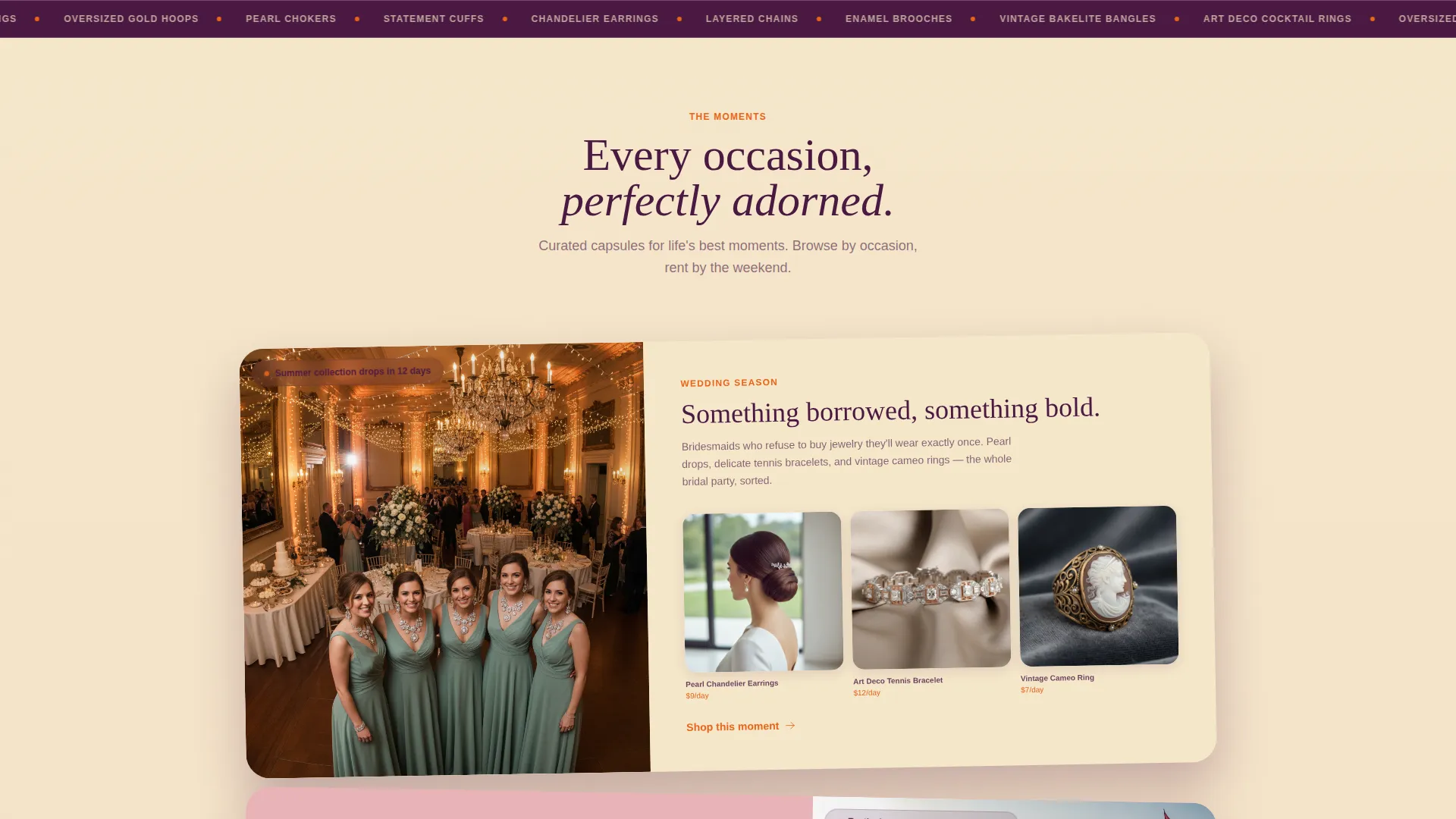 Jewelry Rental Landing Page Template for Subscription Platforms