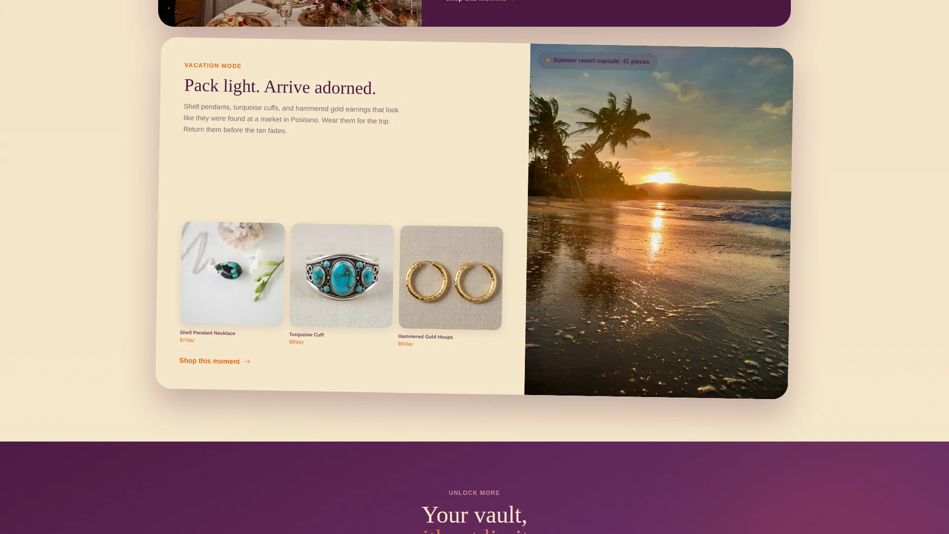 Jewelry Rental Landing Page Template for Subscription Platforms