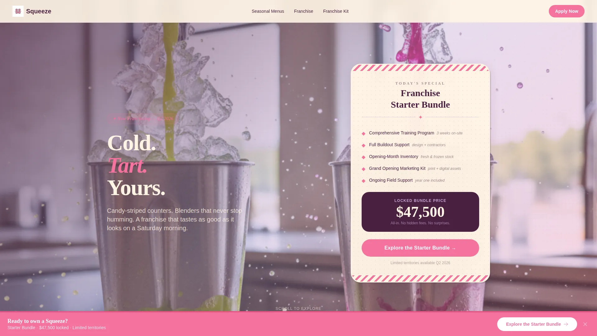 Vibrant Franchise Landing Page Template