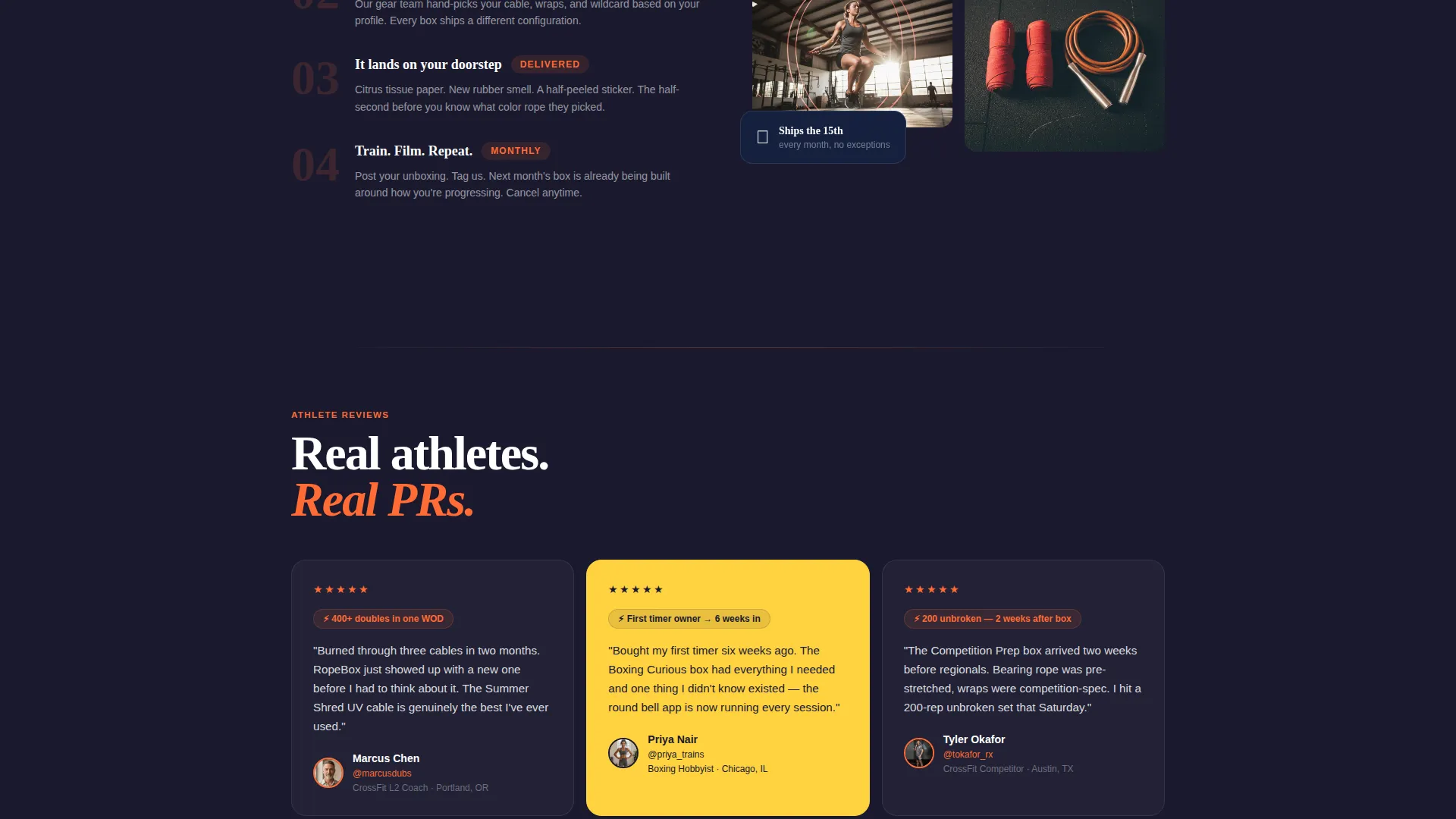 Bold Fitness Subscription Box Landing Page Template