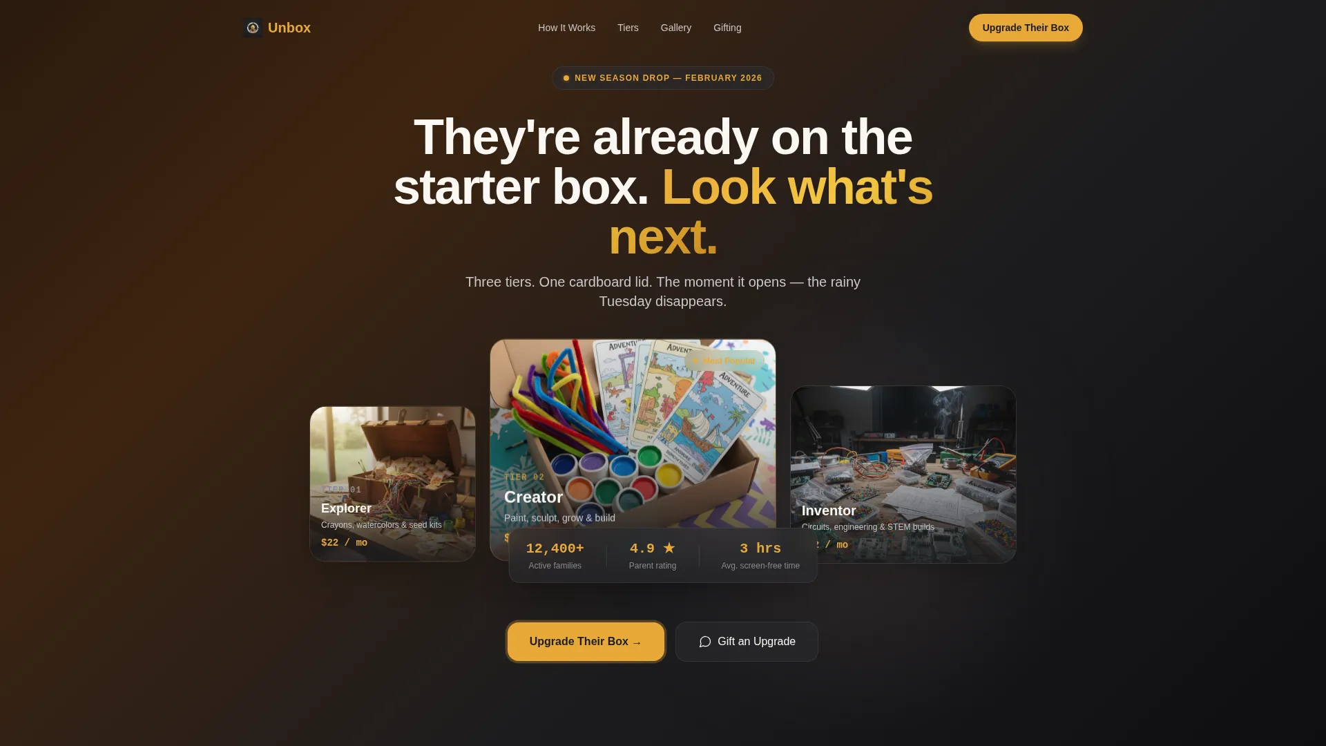 Kids Activity Box Landing Page Template
