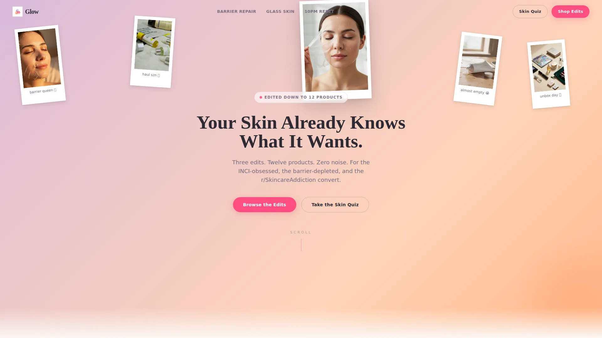 Curated Korean Skincare Landing Page Template