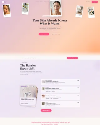 Curated Korean Skincare Landing Page Template