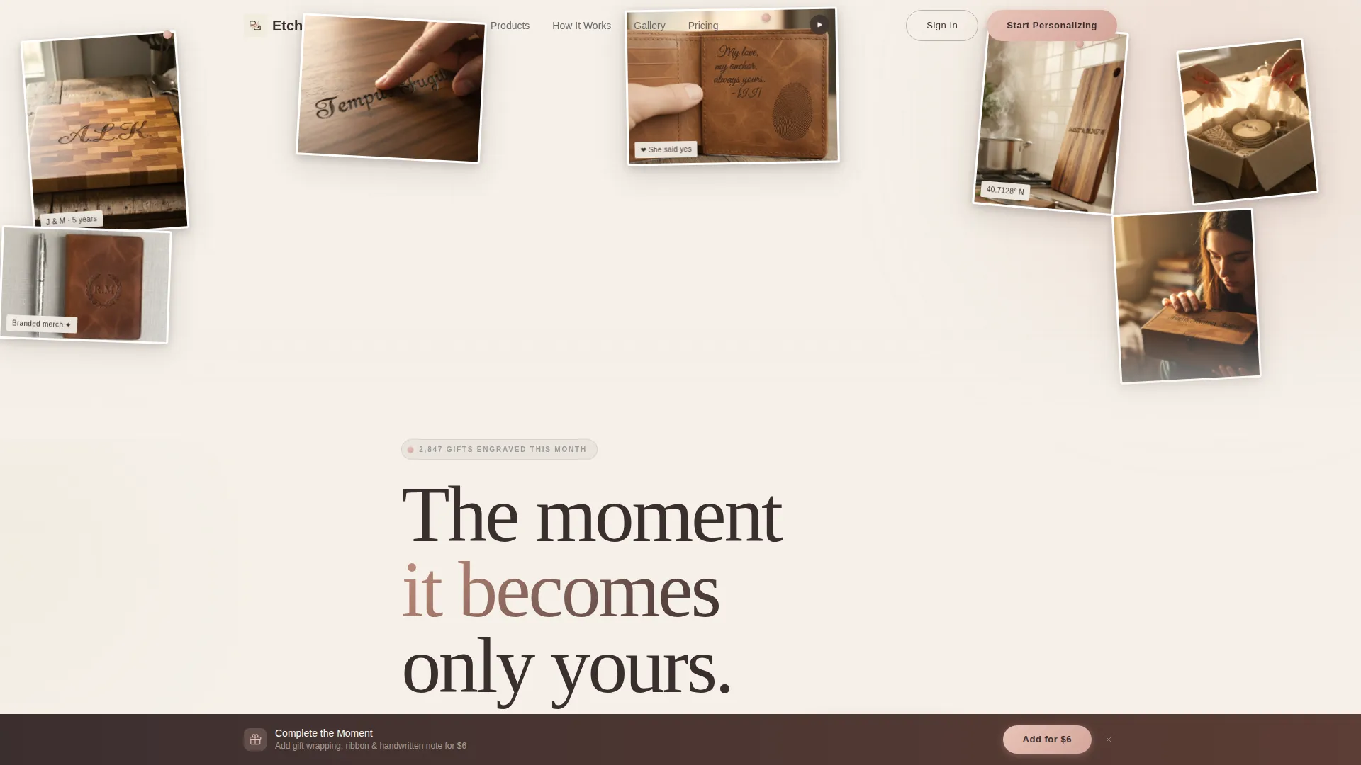Laser Engraving Marketplace Landing Page Template