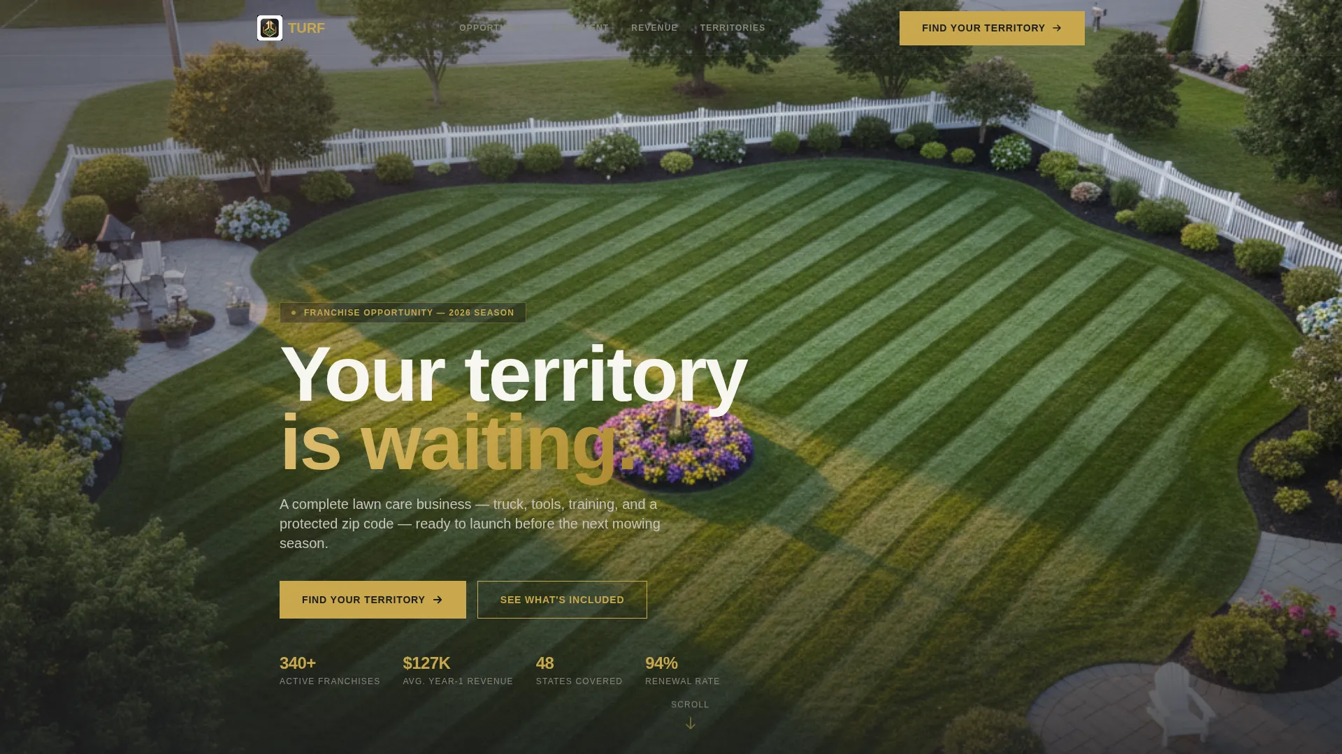 Lawn Care Franchise Landing Page Template