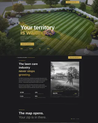 Lawn Care Franchise Landing Page Template