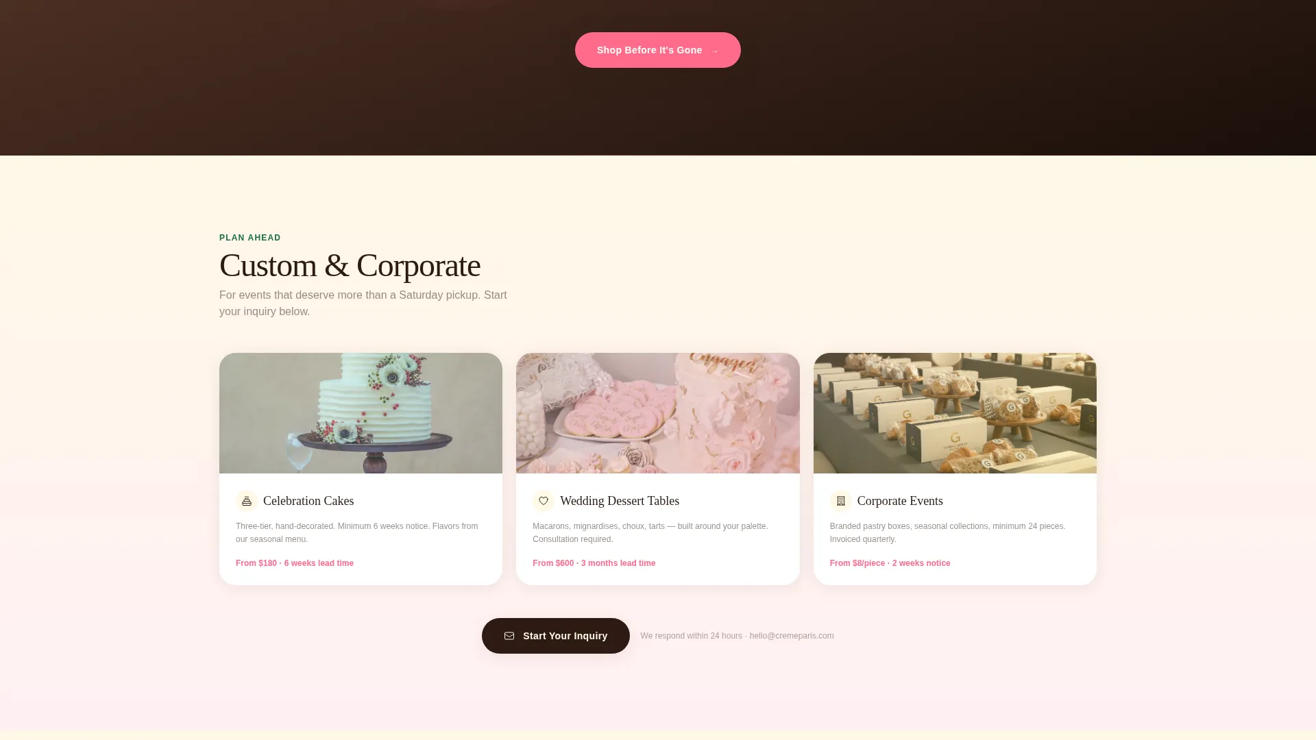 uxury Patisserie Landing Page Template