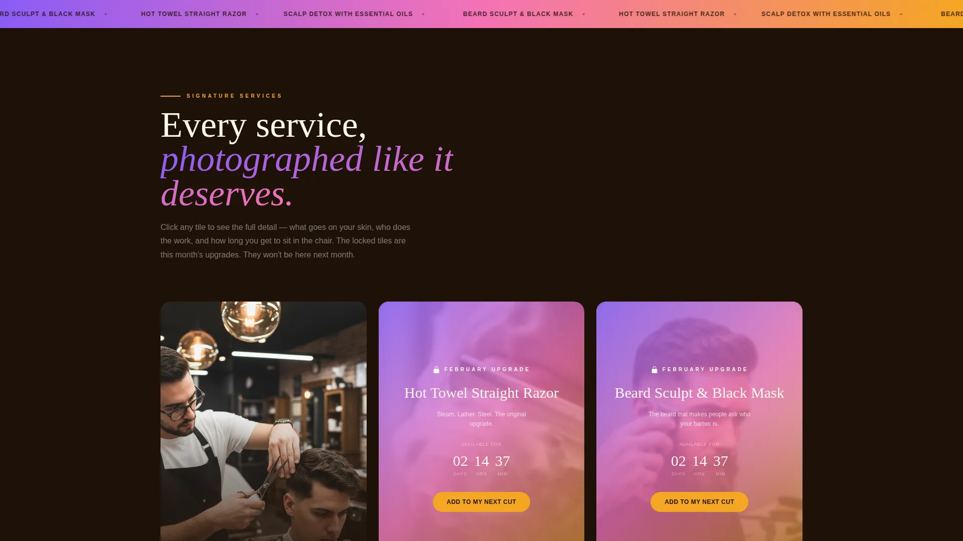 Luxury Barbershop Landing Page Template