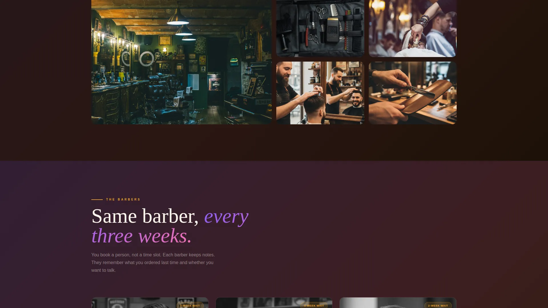 Luxury Barbershop Landing Page Template