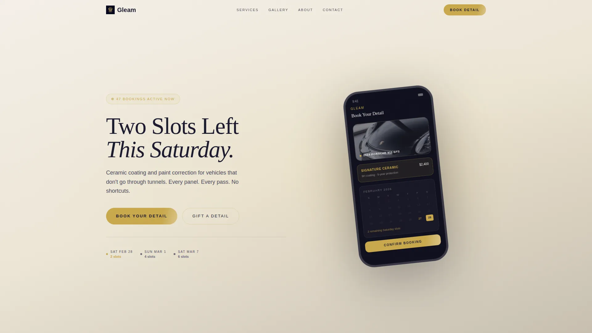 Luxury Car Detailing Landing Page Template