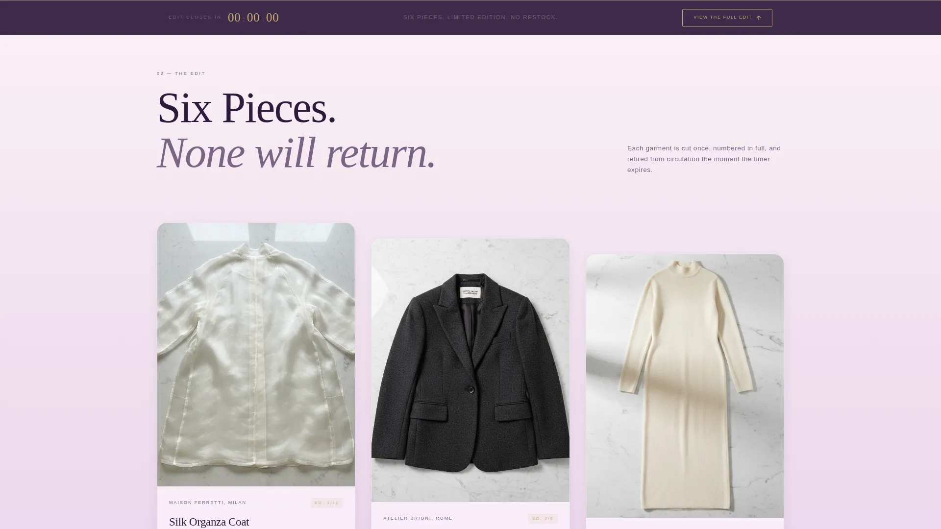 Luxury Fashion Limited Edition Landing Page Template