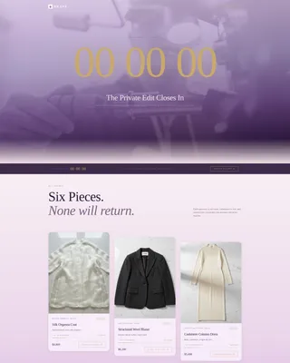 Luxury Fashion Limited Edition Landing Page Template
