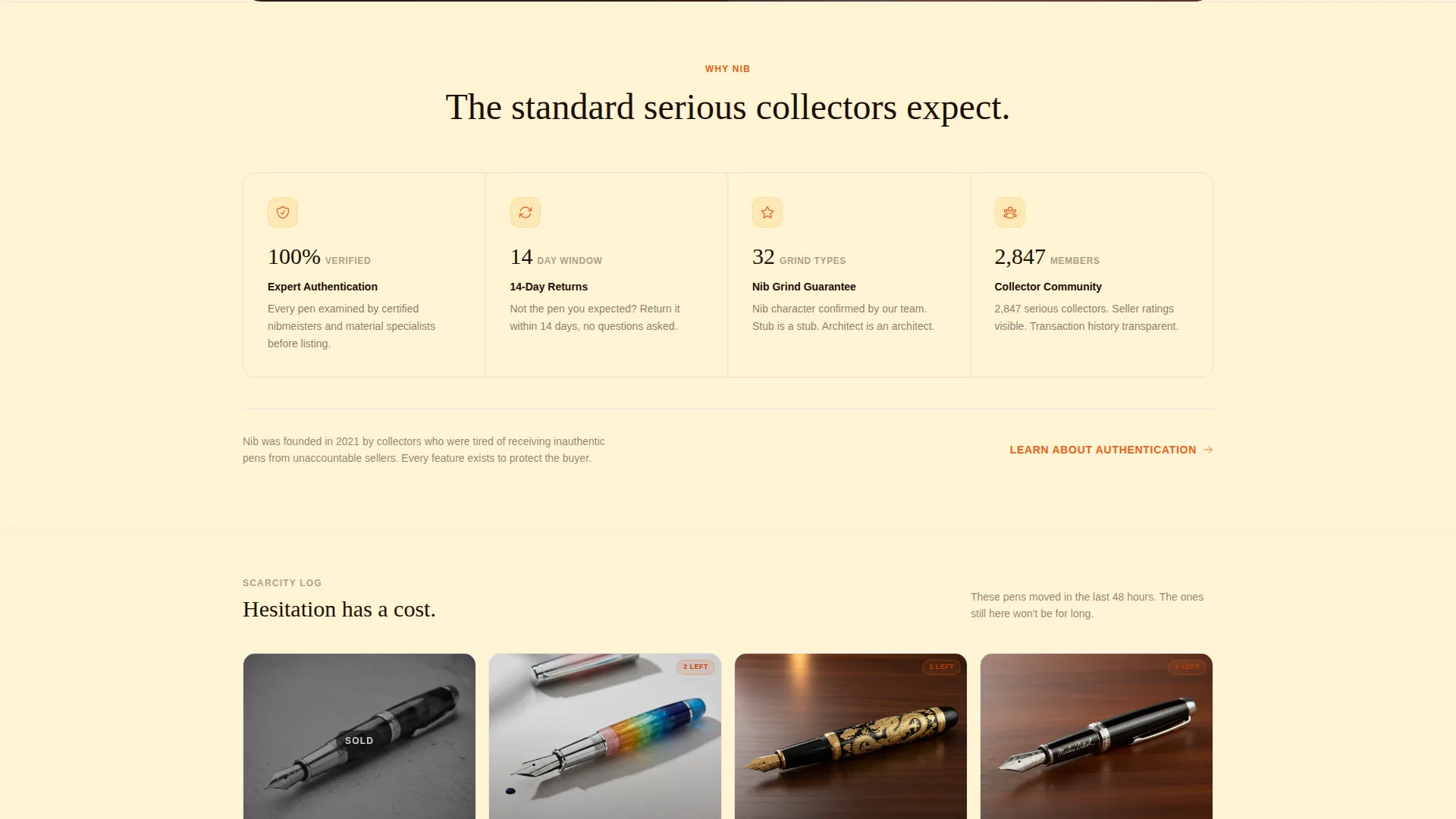 Luxury Collector Pen Marketplace Landing Page Template