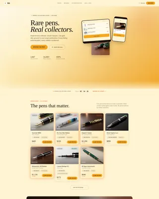 Luxury Collector Pen Marketplace Landing Page Template