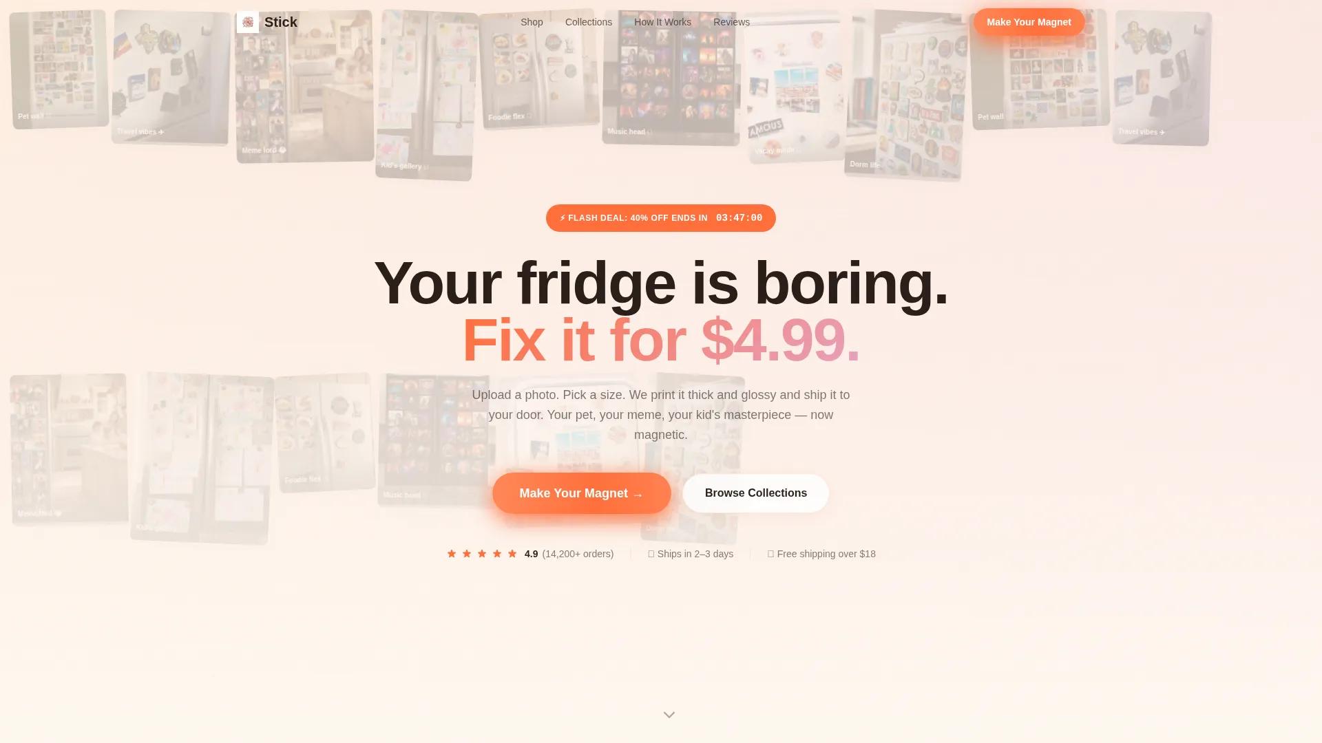 Vibrant Magnet Store Bento Grid Landing Page Template