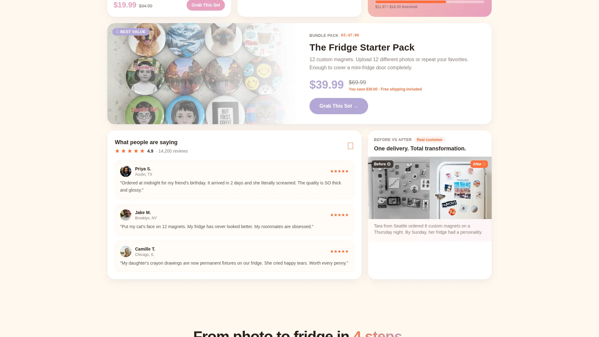 Vibrant Magnet Store Bento Grid Landing Page Template