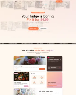 Vibrant Magnet Store Bento Grid Landing Page Template