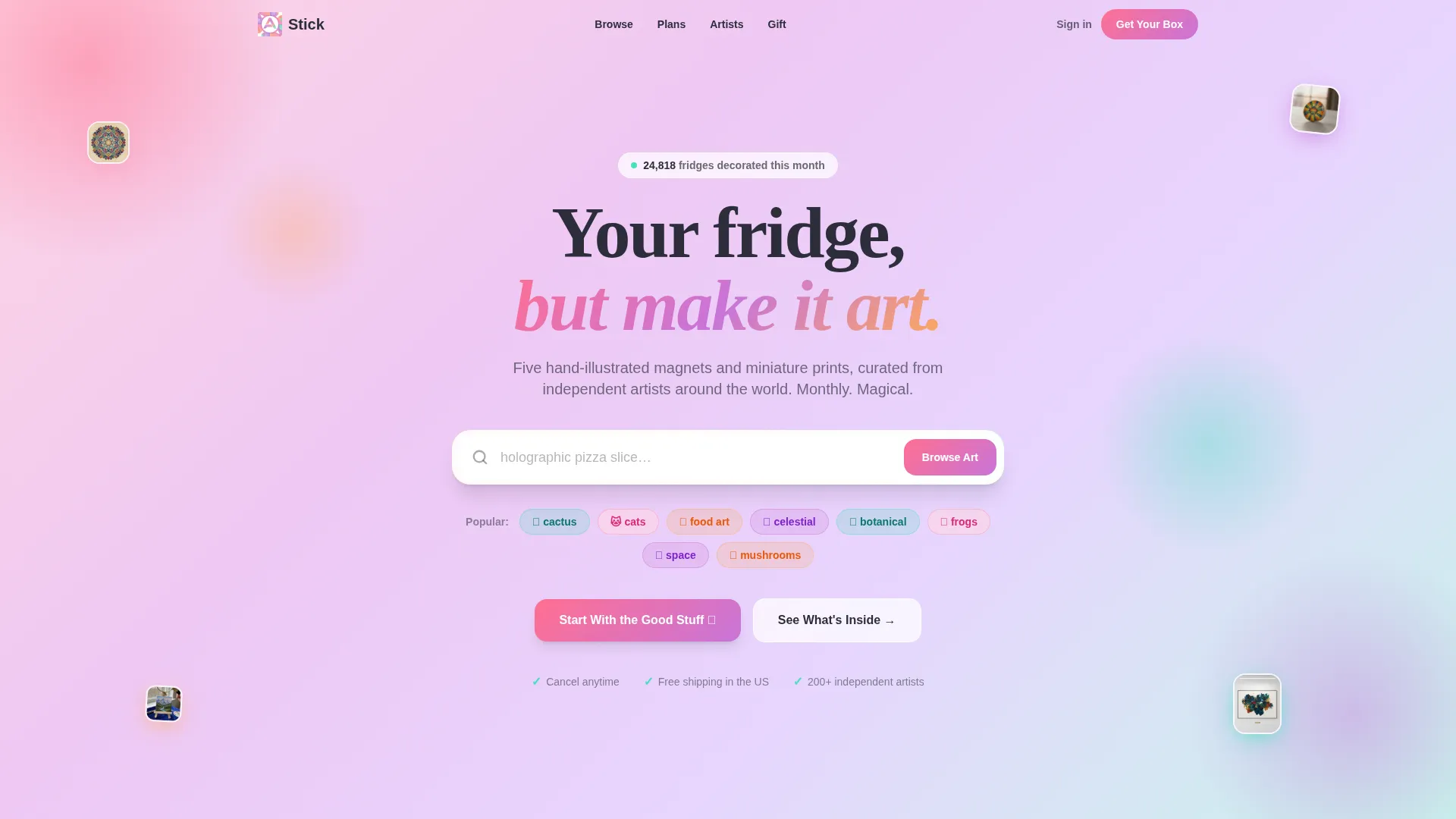 Fridge Art Subscription Box Landing Page Template