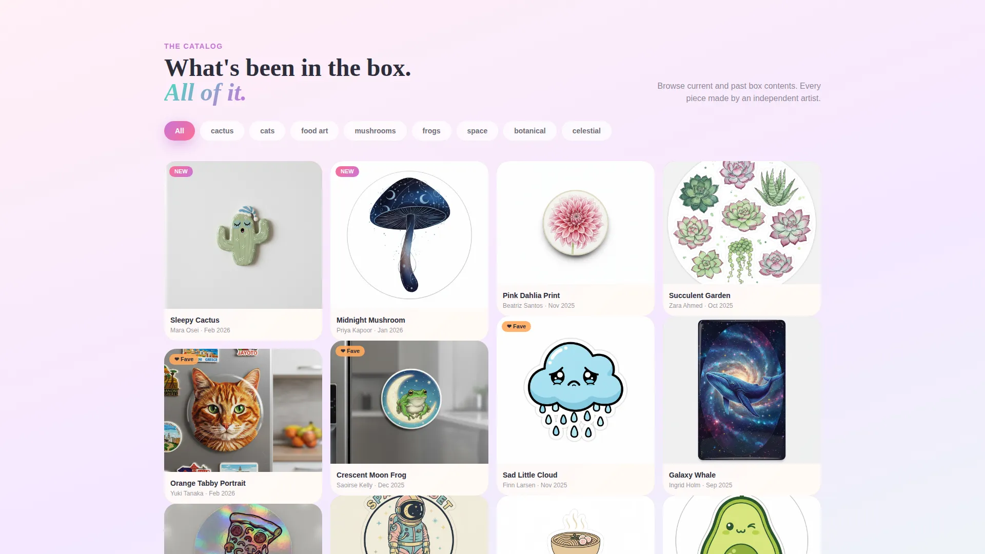 Fridge Art Subscription Box Landing Page Template