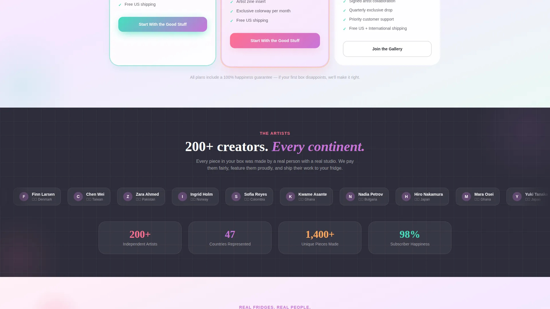 Fridge Art Subscription Box Landing Page Template