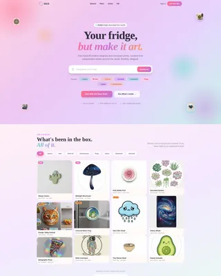 Fridge Art Subscription Box Landing Page Template