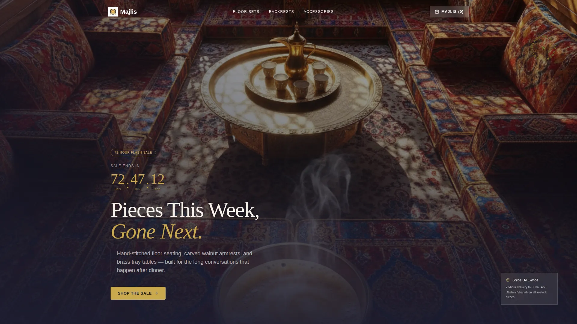 Arabic Seating Flash Sale Landing Page Template