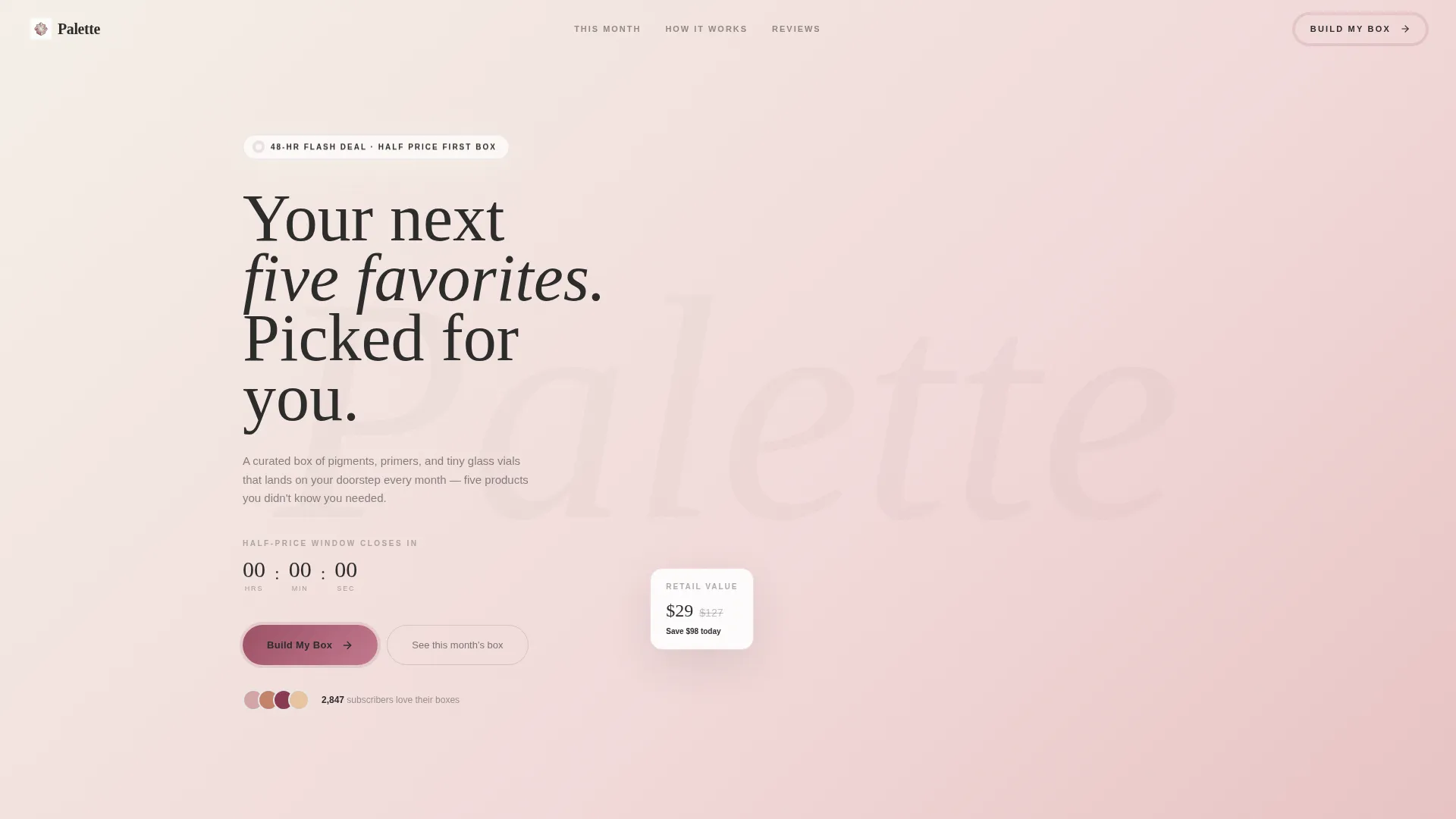 Complete Subscription Box Services Pre-Launch & Coming Soon Website Template