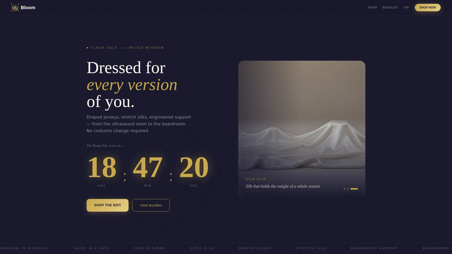 Maternity Landing Page Template | Obsidian & Gold