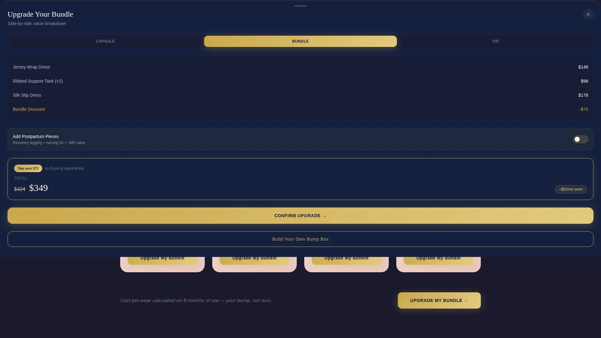 Maternity Landing Page Template | Obsidian & Gold