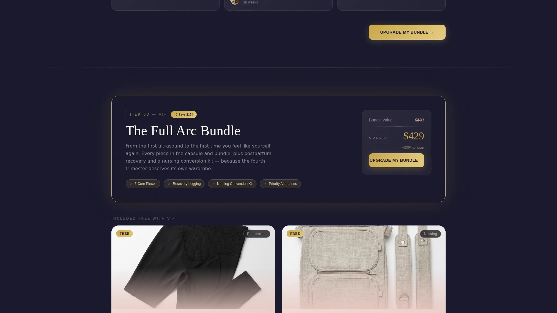 Maternity Landing Page Template | Obsidian & Gold