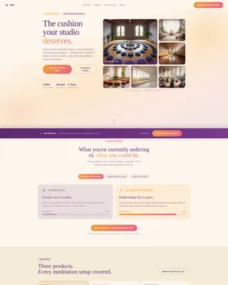 Wholesale Meditation Cushions B2B Landing Page Template