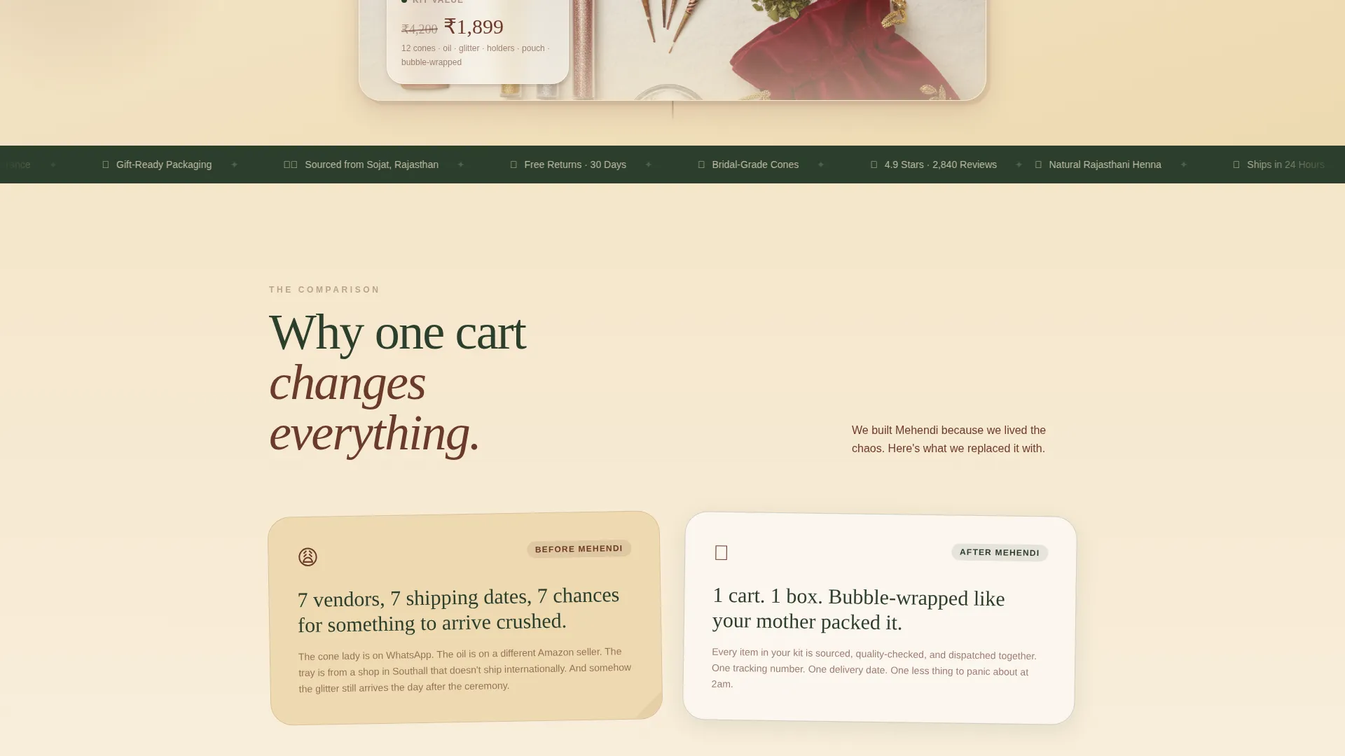 Bridal Landing Page Template for Henna Stores