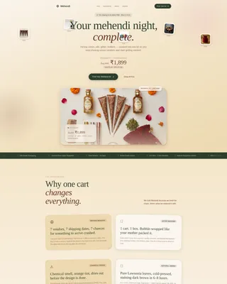 Bridal Landing Page Template for Henna Stores