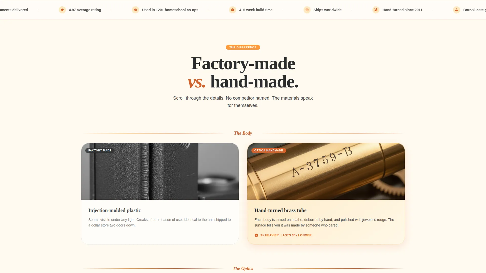 Handmade Science Equipment Landing Page Template
