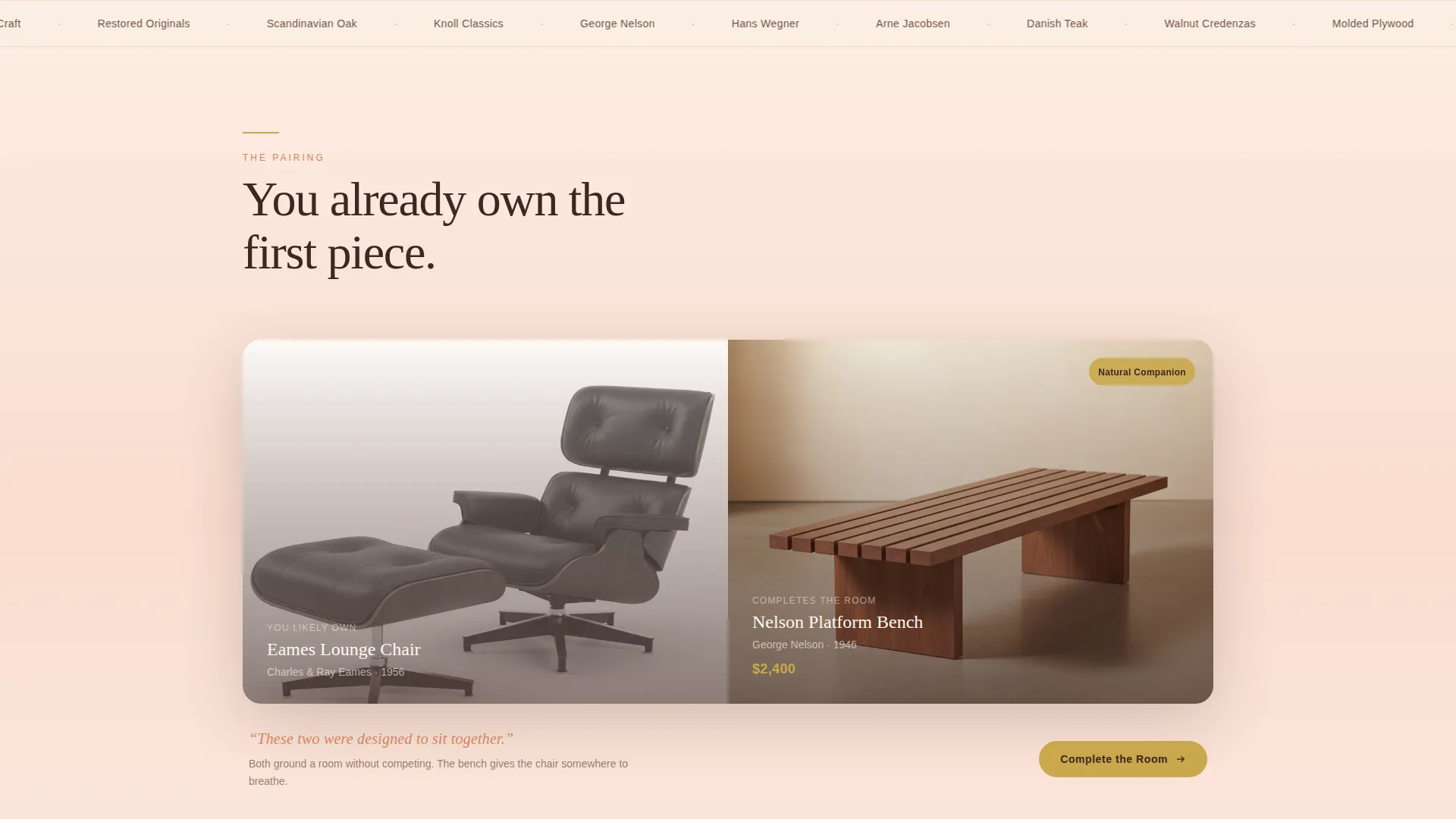 Curated Furniture Landing Page Template